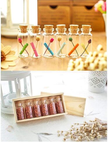 سوبرليل 48 قطعة من زجاجات البرطمانات الزجاجية الصغيرة 20 مل مع سدادة فلين و48 قطعة من البراغي و3 قطع قمع in Kuwait