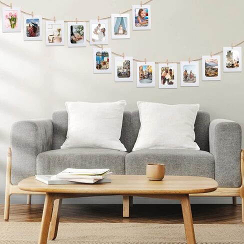 Anwyll Paper Picture Frames 4x6,30 Pcs Black Paper Photo Frames,Cardboard Picture Frames with Clips and Strings,DIY Clip Photo Holders Photo Hanging Display Kit Wall Decor for Home,Party,Office in Saudi Arabia