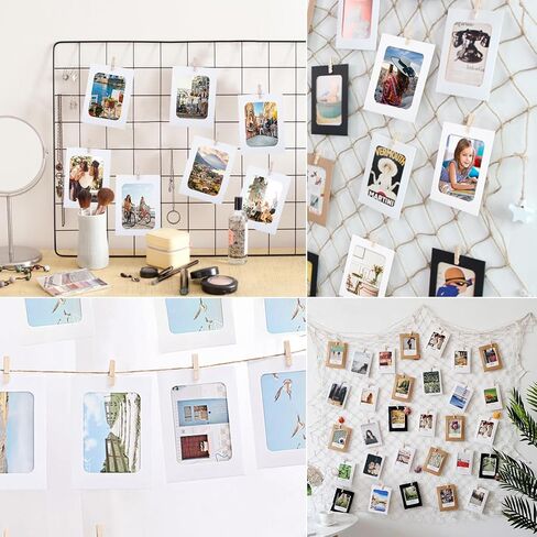 Anwyll Paper Picture Frames 4x6,30 Pcs Black Paper Photo Frames,Cardboard Picture Frames with Clips and Strings,DIY Clip Photo Holders Photo Hanging Display Kit Wall Decor for Home,Party,Office in Saudi Arabia