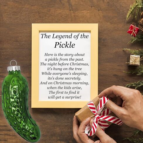 Blown Glass Pickle Ornament for Christmas Tree (3 Pack) Christmas Pickle Ornament Shatterproof 4" Traditional German Christmas Decoration by 4E's Novelty in Saudi Arabia