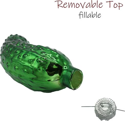 Blown Glass Pickle Ornament for Christmas Tree (3 Pack) Christmas Pickle Ornament Shatterproof 4" Traditional German Christmas Decoration by 4E's Novelty in Saudi Arabia