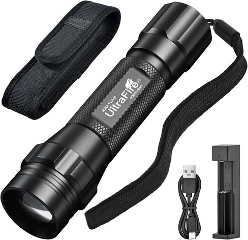 ULTRAFIRE 940nm IR مصباح يدوي للرؤية الليلية، إضاءة LED بالأشعة تحت الحمراء، مصابيح IR قابلة للتكبير غير مرئية للعين البشرية - تستخدم مع معدات الرؤية الليلية (ضوء الأشعة تحت الحمراء 940 نانومتر) in Kuwait