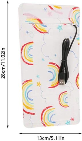 جهاز تسخين زجاجات الأطفال USB للاستمتاع بالصيف، غطاء سخان الحليب المحمول USB لتدفئة زجاجات الأطفال (نمط قوس قزح) in Kuwait