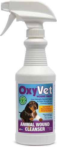 OXYVET Wound Wash | Excellent Foaming and Cleansing Agent | Non-Irritating to Skin and Eyes Wound Cleanser | Non-Staining Wound and Skin Care| 16 Fl Oz Pet First Aid Spray Bottle in Saudi Arabia