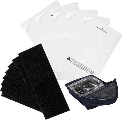 120 Pack Waste Drawer Liners Compatible with All Litter Robot Models, 9-11 Gallons Litter Box Liners with 8 Pack Carbon Filter Custom Fit for Litter-Robot in Kuwait