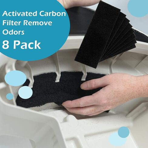 120 Pack Waste Drawer Liners Compatible with All Litter Robot Models, 9-11 Gallons Litter Box Liners with 8 Pack Carbon Filter Custom Fit for Litter-Robot in Kuwait