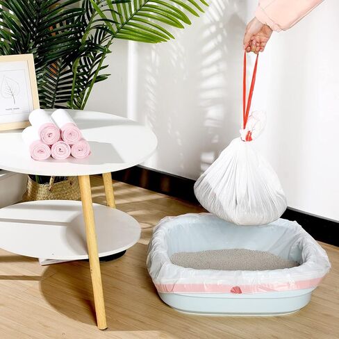 50 Jumbo Count Cat Litter Box Liners 41 x 18 Inch Cat Litter Liners Cat Pan Liners Extra Thick Kitty Litter Box Bag Jumbo Drawstring Cat Litter Bags for Pet Cat Litter Box in Kuwait