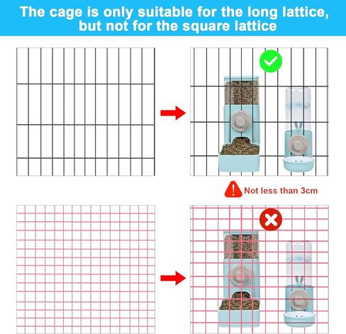 Bunny Automatic Food Feeder& Water Dispenser & Rabbit Hay Feeder Bag, Gravity Auto Feeder Water Set for Small Dog Cat Small Animals Rabbit Chinchilla Guinea Pig Hedgehog Ferret (Blue) in Kuwait