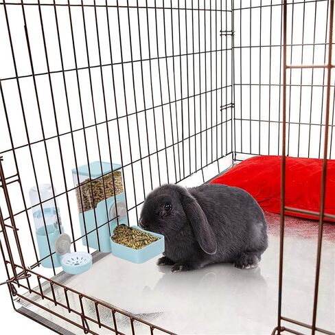 Bunny Automatic Food Feeder& Water Dispenser & Rabbit Hay Feeder Bag, Gravity Auto Feeder Water Set for Small Dog Cat Small Animals Rabbit Chinchilla Guinea Pig Hedgehog Ferret (Blue) in Kuwait