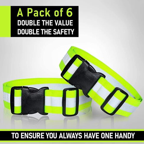 2-6 Pack - Reflective Glow Belt Safety Gear, Pt Belt, for Running Cycling Walking Marathon Military in Kuwait