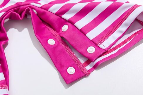 BONVERANO Baby Girls Swimsuit UPF 50+ Sun Protection, Zip Front Hoodie Long Sleeve One Piece Swimwear, Toddler Bathing Suit in Kuwait