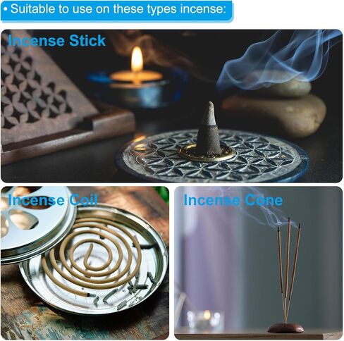 PATIKIL Incense Holder Kit, 2 Set Brass Incense Cone Stick Holder Incense Burner Ash Catcher Stand Base with Plate for Yoga Spa Room Home Office, 3 Styles in Saudi Arabia