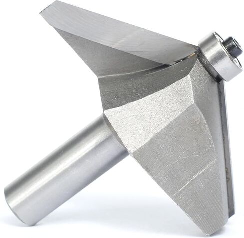 Akylin 30 Degree Extra Large Chamfer Router Bit,1/2" Shank,1-3/8" Bevel Length Horse Nose Bits,Eased Eage Cutter with Ball Bearing for Wood Profiling,Edging in Kuwait
