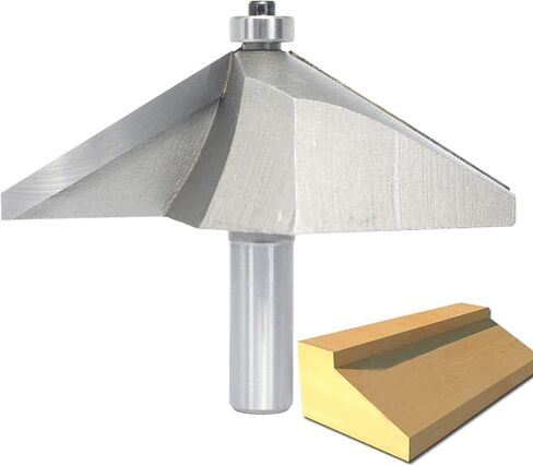 Akylin 30 Degree Extra Large Chamfer Router Bit,1/2" Shank,2" Bevel Length Horse Nose Bits,Eased Eage Cutter with Ball Bearing for Wood Profiling,Edging in Kuwait