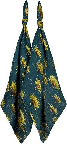 Milkbarn Baby Muslin Burp Cloths, 2-Pack Large Washcloths, Chicken | 100 GOTS-Certified Organic Cotton, Extra Large 23" x 23", Soft & Absorbent, Burping Cloths for Boys & Girls, Animal Print in Saudi Arabia