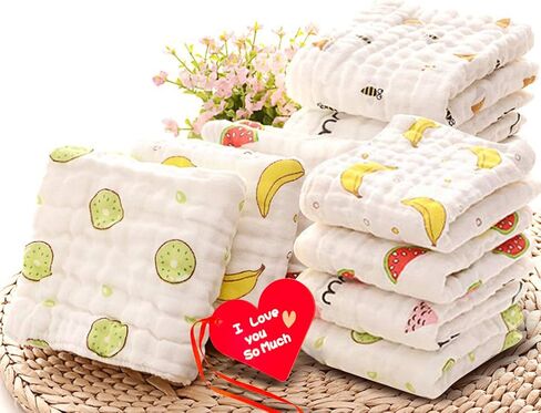 10 قطع من قماش التجشؤ من الموسلين للأطفال من كوروتس - مناشف أطفال فائقة النعومة مصنوعة من القطن بنسبة 100% - مقاس كبير 50.8 سم × 25.4 سم، فائقة الامتصاص in Kuwait