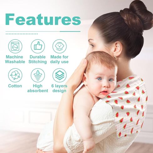 10 قطع من قماش التجشؤ من الموسلين للأطفال من كوروتس - مناشف أطفال فائقة النعومة مصنوعة من القطن بنسبة 100% - مقاس كبير 50.8 سم × 25.4 سم، فائقة الامتصاص in Kuwait