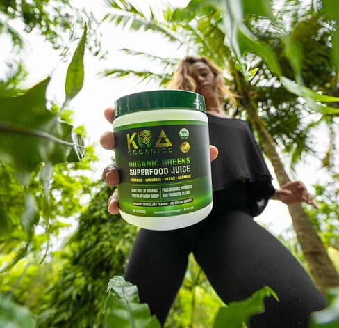 KOA Organics Greens Superfood Juice Powder - USDA Organic Super Greens Powder with with Spirulina, Chlorella, Matcha, Wheat Grass, Digestive Enzymes & Probiotics - Lemon Flavor -30 ServQ in Saudi Arabia