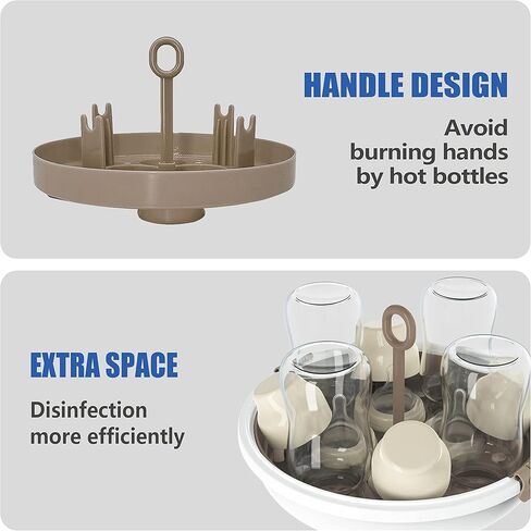 معقم زجاجات الأطفال، جهاز تعقيم بالبخار بالميكروويف لزجاجات الأطفال واللهايات وإكسسوارات مضخات الثدي، سعة كبيرة، تطهير بنسبة 99.99% في دقيقتين in Kuwait
