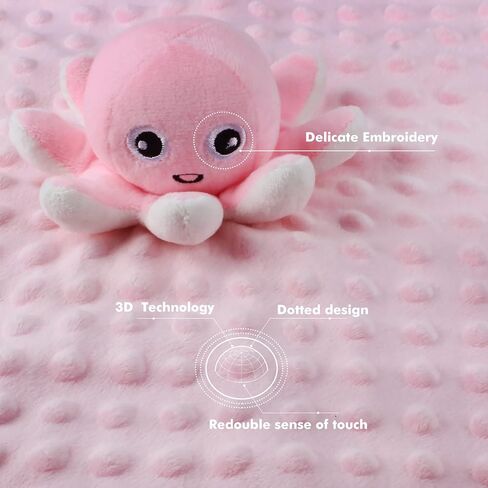 JARIFERR بطانية أمان للأطفال Loveys لعبة تكبب للأطفال قطيفة الأخطبوط المحشوة على شكل حيوان هدايا للأطفال للفتيات والفتيان حديثي الولادة in Kuwait