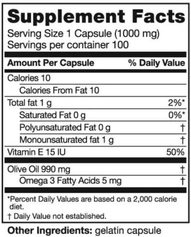 Seagate Products Extra Virgin Olive Oil 1000 mg 100 Soft-Gels in Saudi Arabia