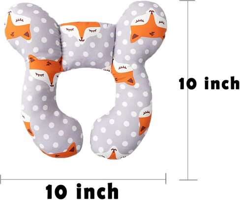 وسادة سفر للأطفال من توبسوفت، وسائد لدعم الرأس والرقبة للرضع لمقعد السيارة، كرسي يدفع باليدين، هدية للأطفال بعمر 0-1 سنة، ثعلب in Kuwait