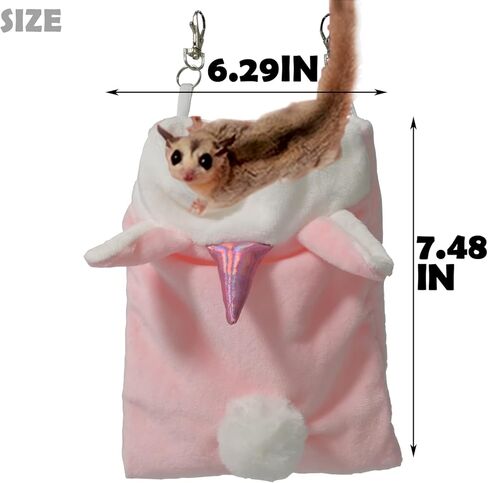 TTANFY Sugar Gliders كيس النوم قفص تحاضن سرير معلق للسناجب Marmosets الفئران الهامستر الحيوانات الأليفة الصغيرة (الوردي) in Kuwait