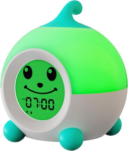 اي هوو ساعة منبه جاهزة للاستيقاظ للاطفال، ساعة منبه للاطفال للتدريب على النوم مع رموز تعبيرية وضوء، ساعة اضاءة ليلية للاطفال الصغار لغرفة نوم الاطفال in Kuwait