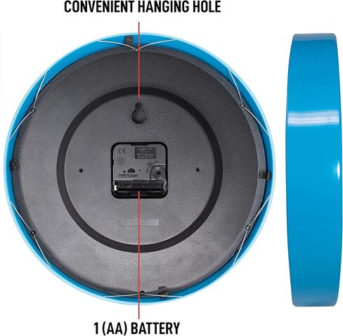 ساعة حائط بإطار معدني باللون الأزرق التعليمي ليلاً ونهارًا من تيتشرز تشويس | تشغيل صامت - ساعة تعليمية للوقت مثالية للفصول الدراسية وغرف نوم الأطفال in Kuwait