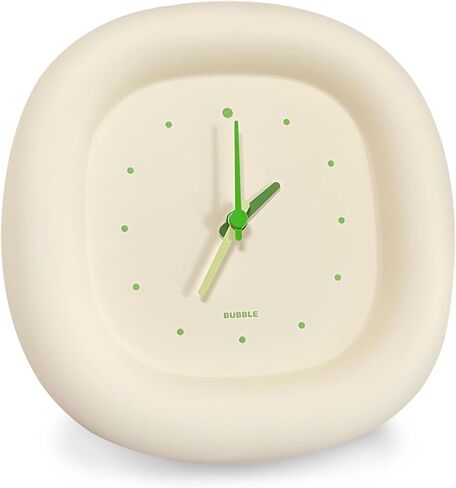 ليوانج ساعة حائط بتصميم فقاعات لطيفة، ساعة صامتة لغرفة المنزل وغرفة نوم الاطفال وديكور المكتب، اخضر فاتح in Kuwait
