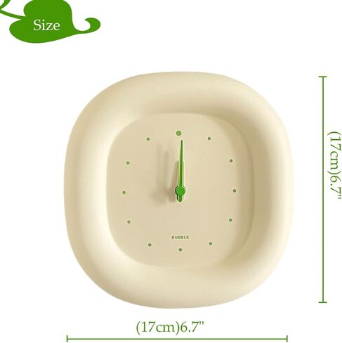 ليوانج ساعة حائط بتصميم فقاعات لطيفة، ساعة صامتة لغرفة المنزل وغرفة نوم الاطفال وديكور المكتب، اخضر فاتح in Kuwait