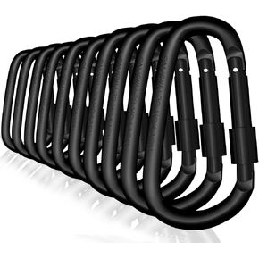 10 حزمة من مشبك حلقة تسلق من CandyHome ، ألومنيوم حلقة قفل حلقة حلقة حلقة حلقة حلقة حلقة معدنية حلقة معدنية على شكل حرف D للتخييم والمشي لمسافات طويلة والصيد - أسود in Kuwait