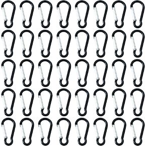 500pcs Small Aluminum Carabiner Spring Clip Hook Keychain Bulk Carabeaner Buckle Pack Caribeaner Hook for Camping Hiking Backpack, Black in Kuwait