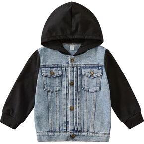 Toddler Baby Boys Cute Long Sleeve Button Down Jean Shirt Slouchy Denim Dress Shirt
