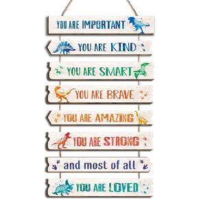 kadiak 8 قطع ديناصور ديكور غرفة الفتيات ديكور لوحة معلقة، ألوان مائية ديناصور ملهمة اقتباسات إيجابية جدار الفن ديكور للمراهقين غرفة نوم الأطفال الأميرة غرفة الأطفال الحضانة النوم-16 in Kuwait