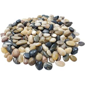 SINYUM 5 Pounds Aquarium Gravel River Rock - Natural Polished Decorative Gravel, Small Decorative Pebbles, Mixed Color Stones,for Aquariums, Landscaping, Vase Fillers in Kuwait