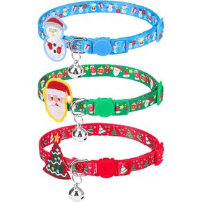 PUPTECK عيد الشكر القط طوق الانفصال مع أجراس - 3 حزمة هريرة طوق قابل للتعديل لفتاة صبي صغير الحيوانات الأليفة جرو الأرنب مع مشبك السلامة in Kuwait