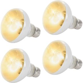CALPALMY (4-Pack Reptile Heat Lamp Bulbs 50W - UVA Daylight Basking Light Bulbs for Reptiles, Turtles, Lizard, Bearded Dragon and Amphibians - 120V R80 Reflector Bulbs with E26 Screw Cap Base