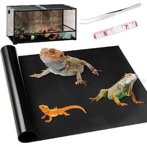 ركيزة التنين الملتحي، ملحقات خزان سجاد تررم الزواحف، بطانة أرضية لتدفئة سرير التنين الملتحي غير لاصقة للفهد أبو بريص، السحلية، الإغوانا، الثعبان، السلحفاة مع ملاقط ومسطرة in Kuwait