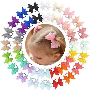 40 قطعة من ربطات شعر الأطفال، ربطات شعر Yxiang للأطفال الصغار مع فيونكات 3 بوصات لطيفة على شكل فيونكة شعر على شكل ذيل حصان للفتيات الصغيرات وأطفال المدارس في أزواج (20 لونًا) in Kuwait