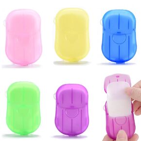 6 صناديق (120 ورقة) من LZEDIRA 6 صناديق (120 ورقة) أوراق صابون للسفر، أوراق صابون محمولة للاستعمال مرة واحدة أثناء السفر والمشي لمسافات طويلة وغسل أوراق الصابون الورقية، أوراق صابون غسيل يدوي معطرة in Kuwait