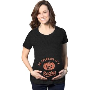 Maternity So Pregnant It's Scary Tshirt Funny Halloween Jack-O-Lantern Pregnancy Tee