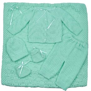 FLVFF طفل بطانية الكروشيه الزي ملابس جميلة حديثي الولادة مجموعة 5 قطع (BB3) in Kuwait