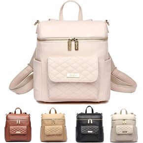 Petit Monaco Diaper Bag Backpack by Luli Bebe - Designer Modern Vegan Leather Diaper Bag Backpack with Gender Neutral Design, Cute Mini Diaper Bag Backpack (Pastel Pink) in Saudi Arabia