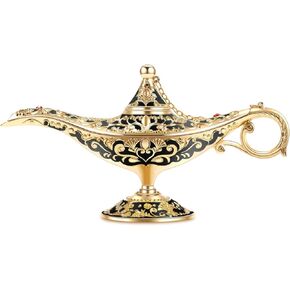 Gusnilo Vintage Aladdin Magic Lamp Genie Collector's Edition/Wedding Table Decoration,Collectable Rare Classic Arabian Props Aladdin Pot & Delicate Gift for Party/Birthday(Peacock Blue)
