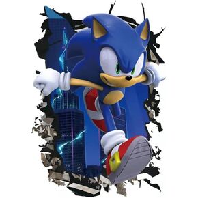 ملصقات حائط بتصميم لعبة كرتونية من واي زد جيه اس اس ال، ملصقات حائط سونيك لغرفة النوم وغرفة المعيشة، ملصقات حائط لغرفة الاولاد، ديكور حائط in Kuwait