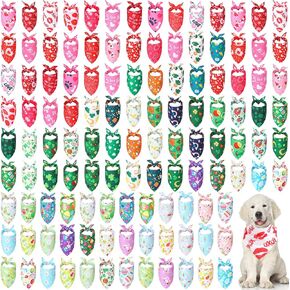 120 Pieces Holiday Dog Bandanas Bulk Valentine's Day Bandanas for Dogs St. Patrick's Day Easter Holiday Dog Scarf Set Triangle Pet Bibs for Small Medium Large Puppy Dogs Cats Costume Outfit in Kuwait