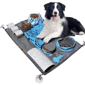 Tesitehi Snuffle Mat for Dogs, 10 Puzzles and 3 Difficulty Challenges, Pet Dog Snuffle Matt for Large to Small Dogs Breed, Interactive Feeding Game for Boredom and Mental Stimulation in Kuwait