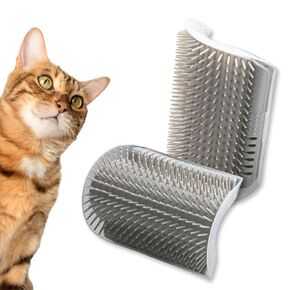 PETCHOY Cat Self Groomer، 2 فرشاة للعناية بالقطط، خدش جرو القطط، أدوات تزيين زوايا الحائط، فرشاة ناعمة للعناية بالقطط، أمشاط تدليك الجرو in Kuwait