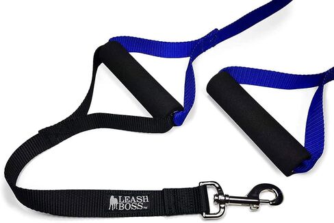 Leash Boss Original - Heavy Duty Dog Leash for Large Dogs - No Pull Double Handle Training Lead for Walking Big Dogs - Dog Leashes with Padded Handle for Control and Safety (Classic Black) in Kuwait